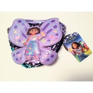 Disney Encanto Purple Sequin Mirabel Butterfly Mini Crossbody Purse Bag Claire's
